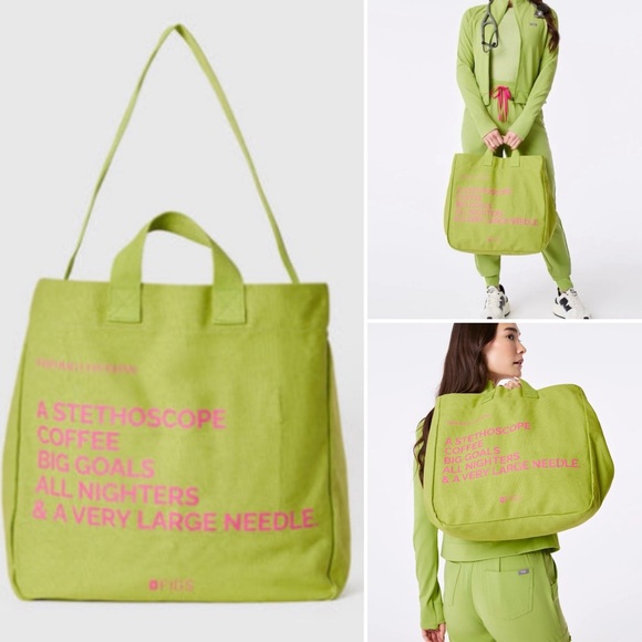 FIGS Matcha A Very Large Needle Tote LIMITED EDITION RARE NWT NEW WITH TAGS - Picture 1 of 6